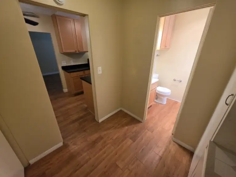 Hall storage to kitchen bath