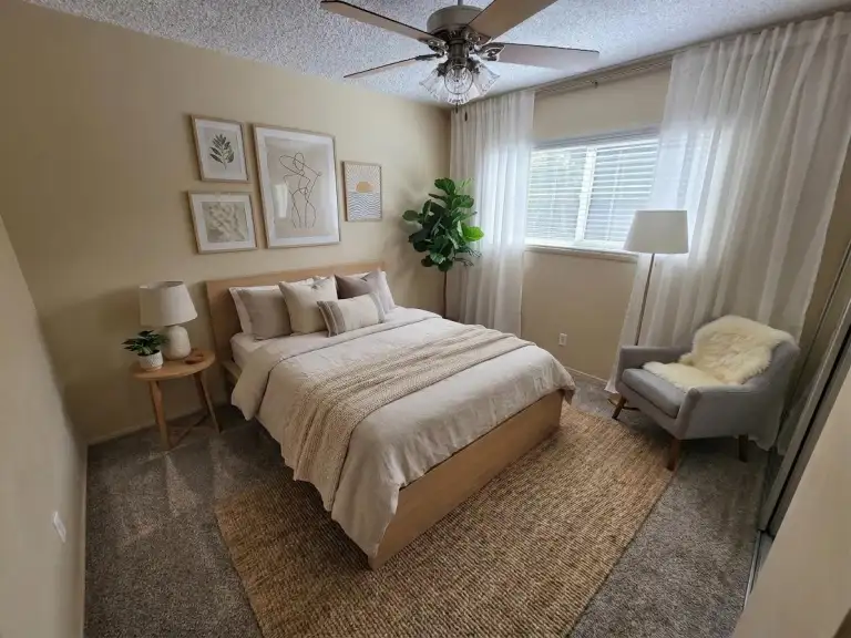 One bedroom furnished sleeping area (virtually staged)