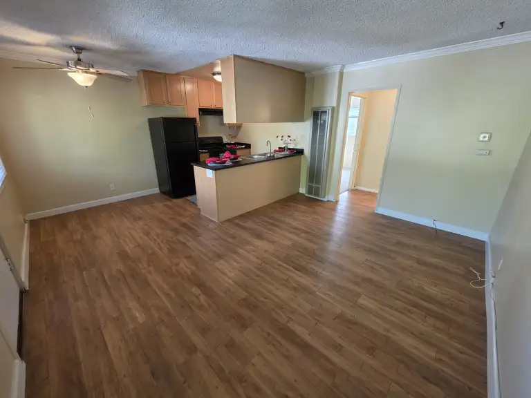 One bedroom living dining kitchen view